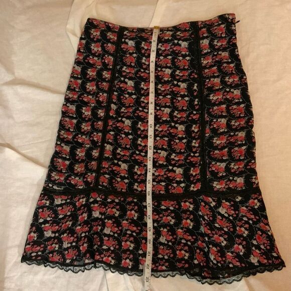 Lux Women's Midi Skirt Floral Print Ruffle Bottom Size Small - Picture 7 of 8